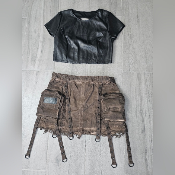 Dw Rave Darker Wavs | Skirts | Dw Rave Cargo Mini Skirt | Poshmark